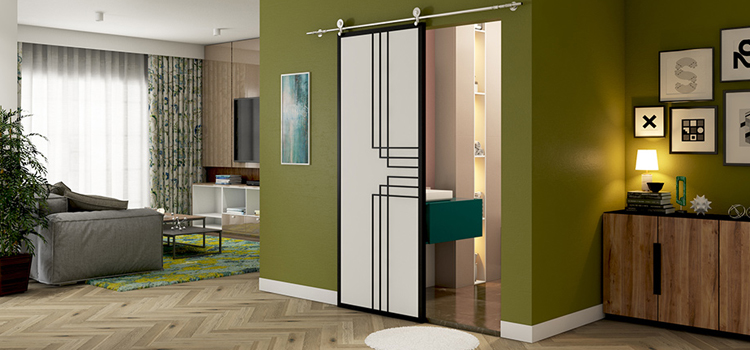 sliding bathroom door installation in Palm City